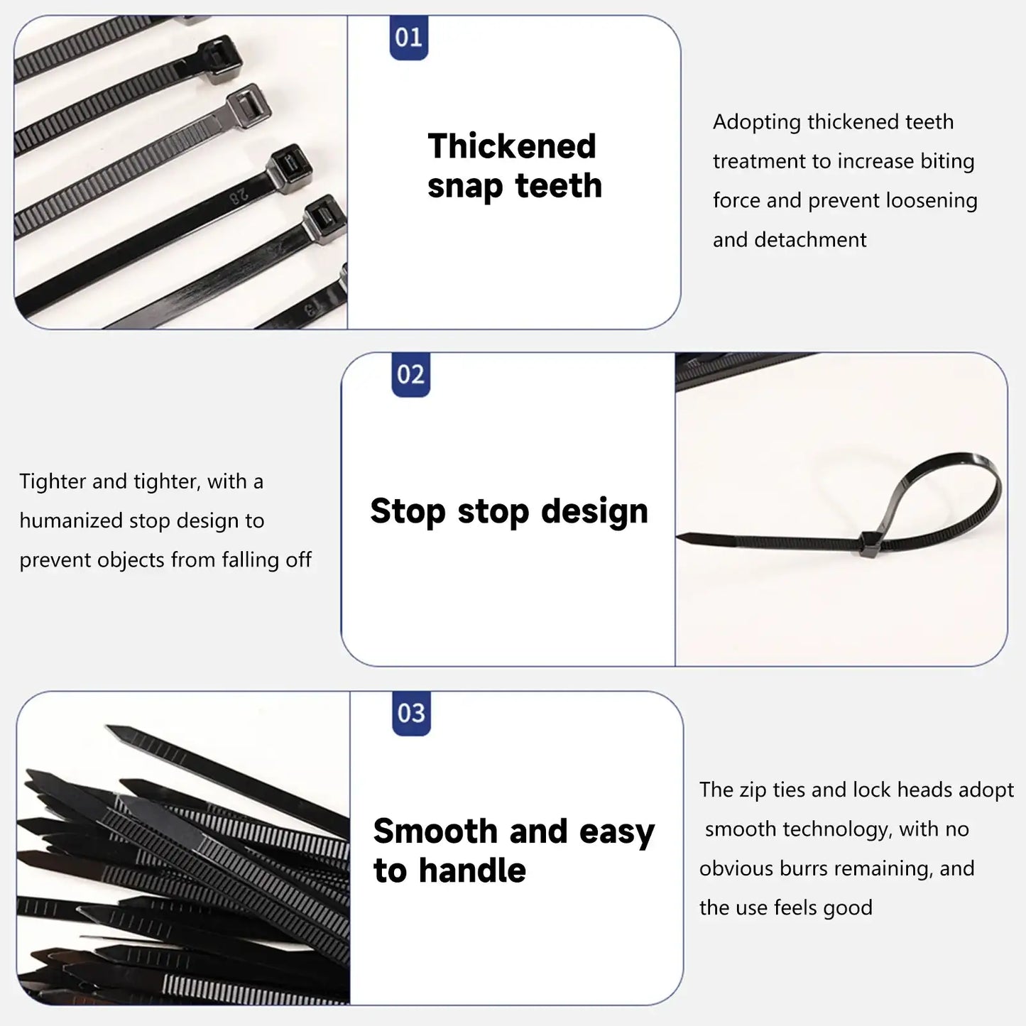 100pcs Self-Locked Nylon Cable Tie Set - JustUsRacers