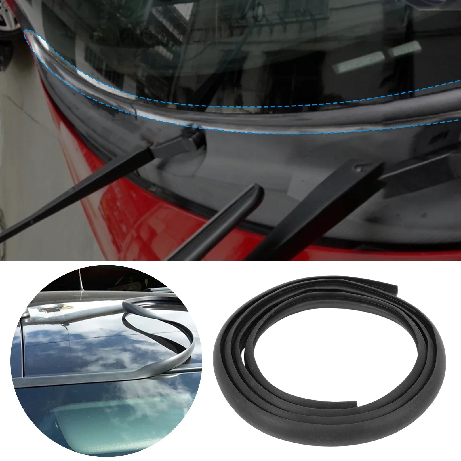 "1.7M windshield rubber seal for various BMW models (E46, E36, E60, F30, F10) - ensures airtight seal and protection."