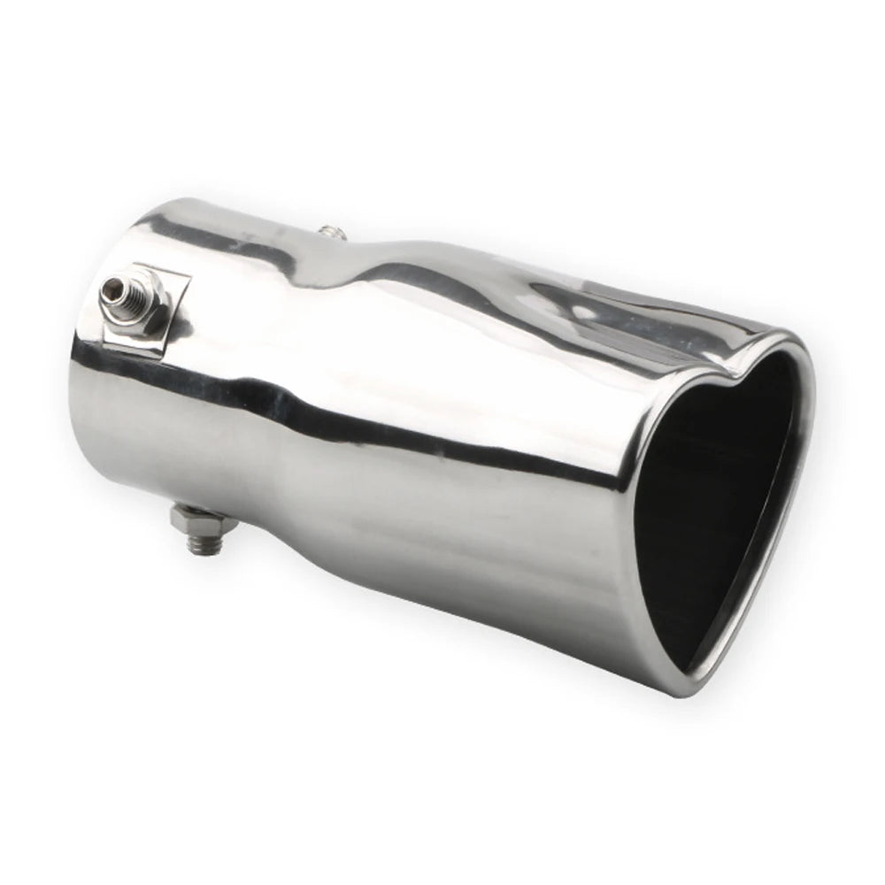 Stainless steel heart-shaped muffler. Fits: BMW models with 86mm outlet diameter. Universal fitment. Upgrade your exhaust sou