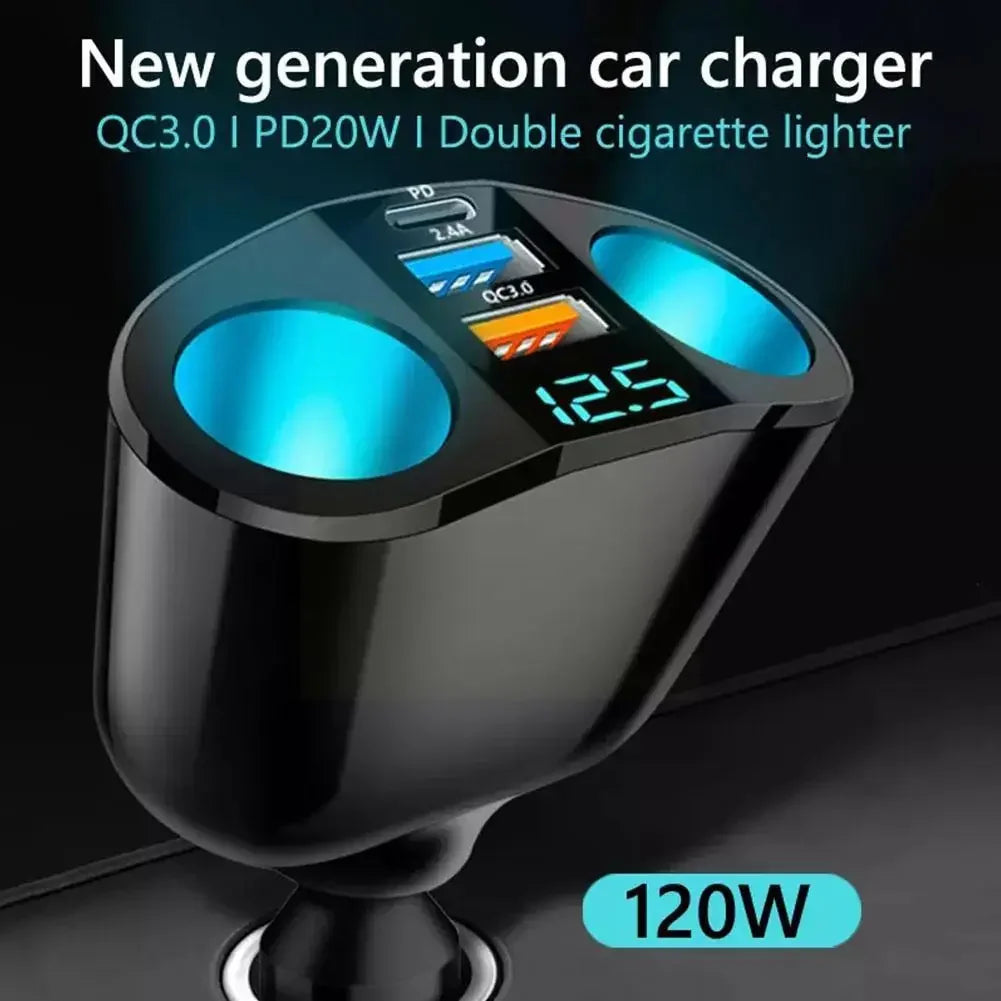 Car Cigarette Lighter Socket Splitter with USB Charger - JustUsRacers