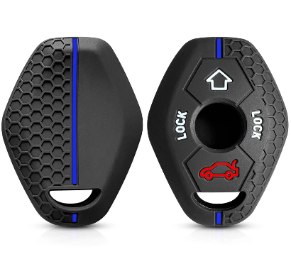 "Black and Blue hexagonal grip top on a pair of hand tools" or "Top view of hand tool set with alternating black and blue hexagonal grips."