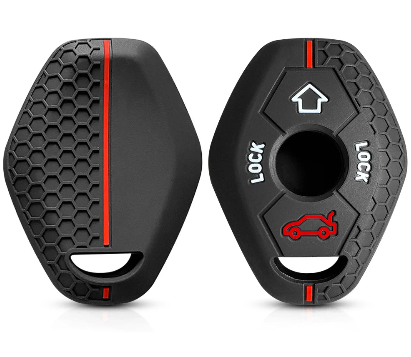 "Black and red hex grip top with distinct hexagonal pattern."