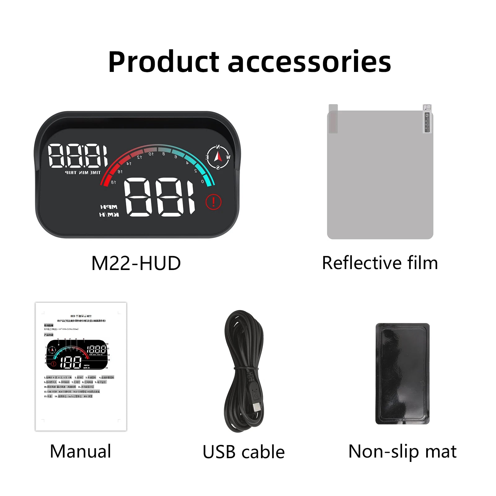 M22 Car HUD Head-Up Display Universal Digital GPS Speedometer - JustUsRacers
