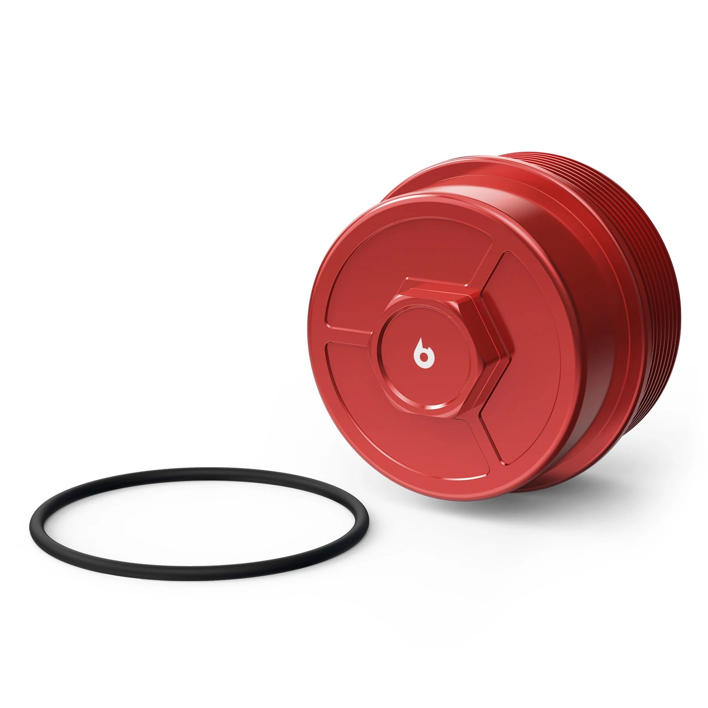 Red BEVINSEE Oil Filter Cap with O-Ring for BMW models M52, M54 (E46, E39, E36), Z4.