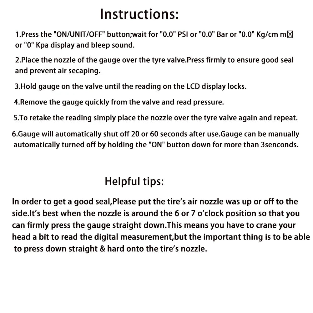 New Tire Pressure Gauge Backlight High-Precision Digital - JustUsRacers
