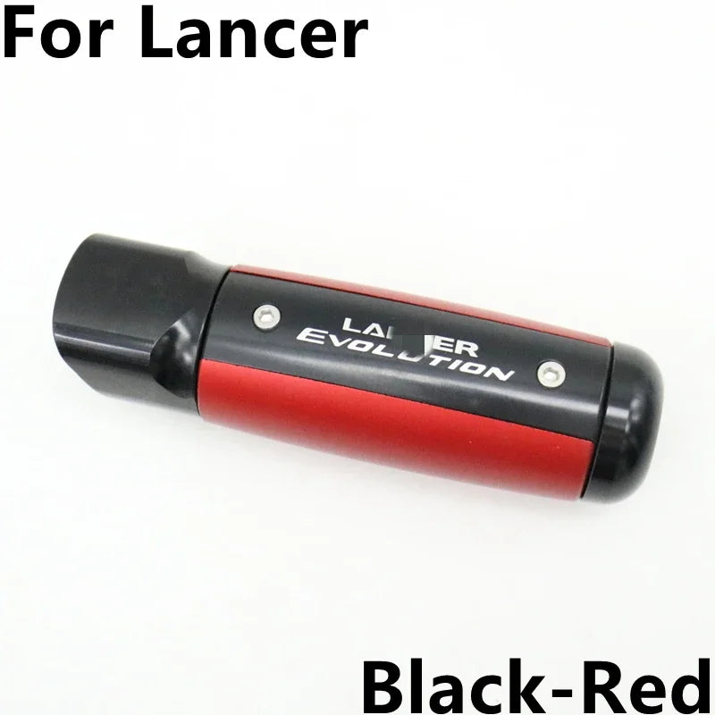 Red and black Aluminum Handbrake Cover for Mitsubishi vehicles: Lancer, ASX, Outlander, Evo.
