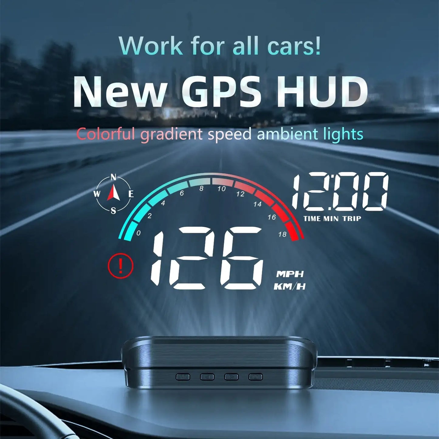 M22 Car HUD Head-Up Display Universal Digital GPS Speedometer - JustUsRacers