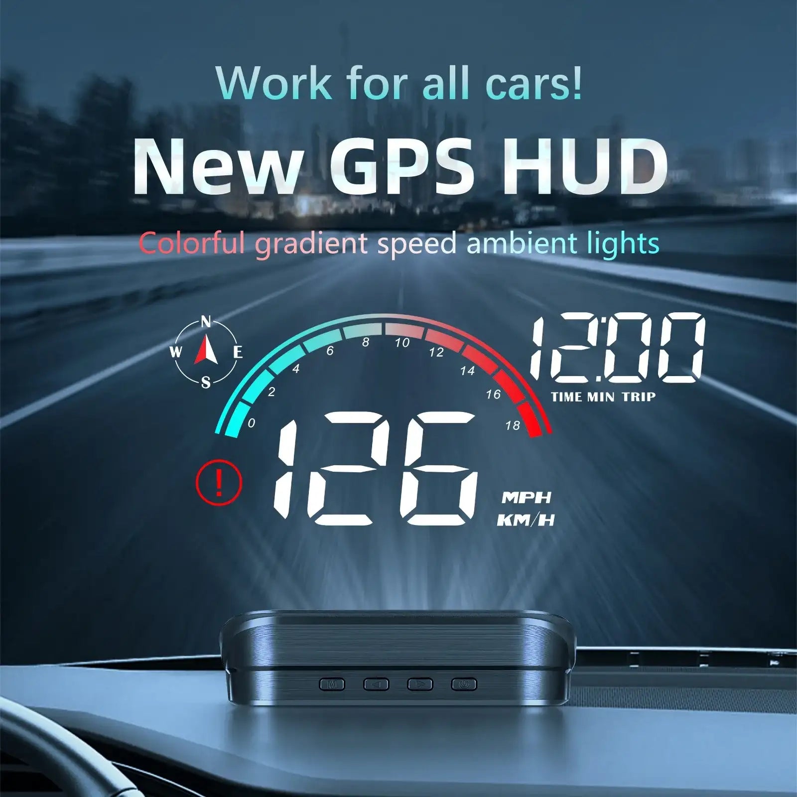 M22 Car HUD Head-Up Display Universal Digital GPS Speedometer - JustUsRacers