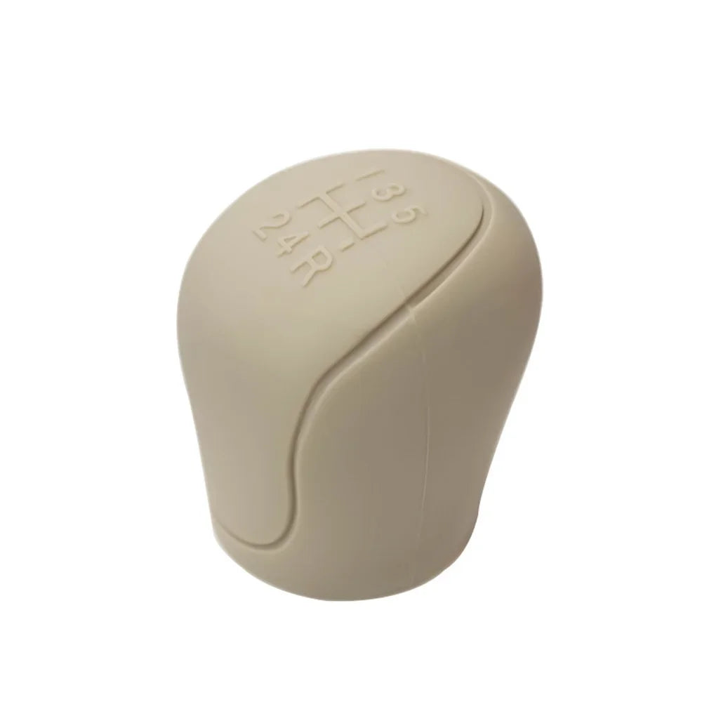 White Universal set: Anti-slip handbrake cover and gear shifter knob.