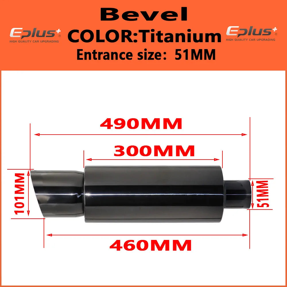 EPLUS Universal Car Exhaust Straight Muffler Tail Pipe - JustUsRacers