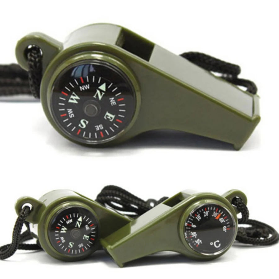 High Decibel Emergency Rescue Whistle with Compass and Thermometer - JustUsRacers