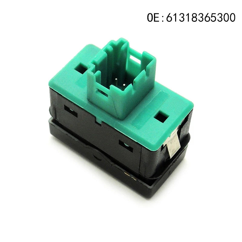 "Green plastic terminal for BMW E36 sunroof window switch (Part No. 61318365300)"