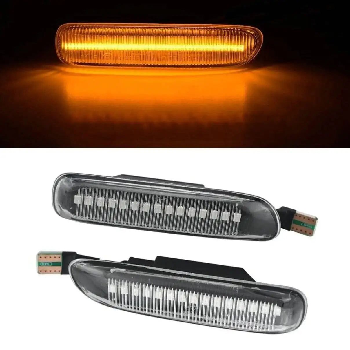 2Pcs Side Marker Fender Turn Signal Light LED Amber Clear BM2570107 For BMW E46 3-series 99-03 316i 318i Car Light Assemblies - JustUsRacers