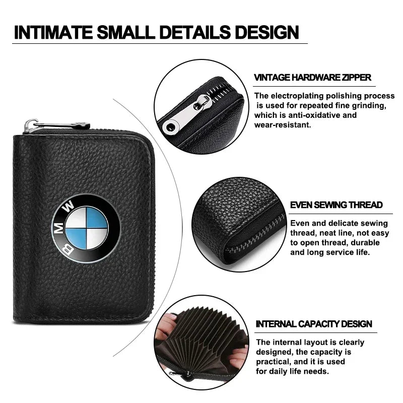 "BMW E36, E39, E46 Leather Wallet: Holds IDs, Cards, and BMW keyfob. Fits iPhone models 5, 5s, 5c, 5se, 5g & 5g."