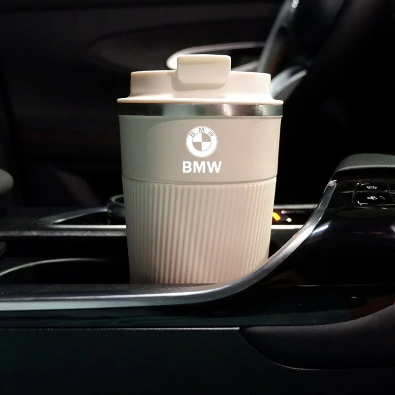 BMW M Sport travel mug on dashboard, fits E-Series and F-Series models.