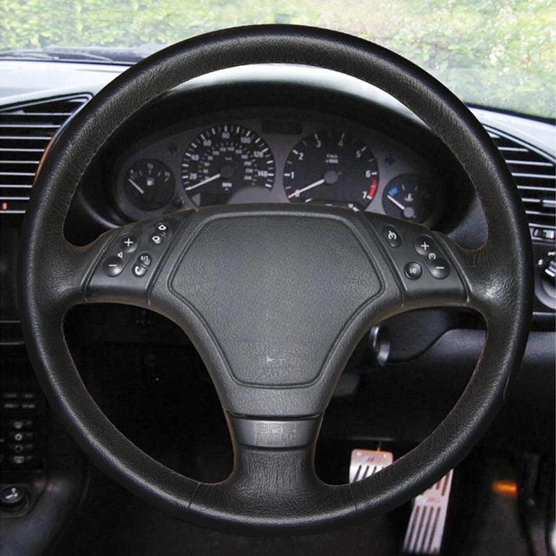 DIY leather steering wheel cover for BMW E36, E46, E39 models. Enhance your vehicle's interior with this high-quality accesso
