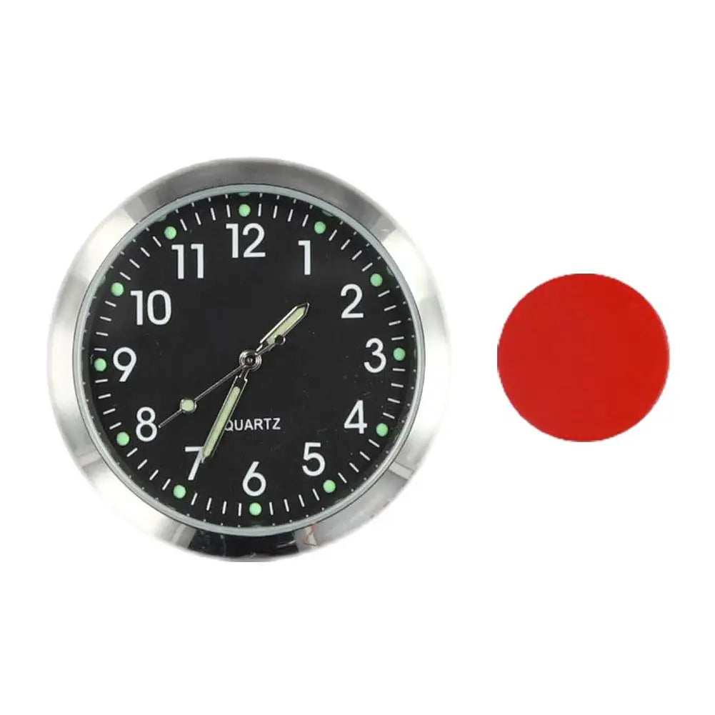 Red dot analog clock: Mini Luminous car dashboard mount, suitable for cars, boats, SUVs, desks, and homes.
