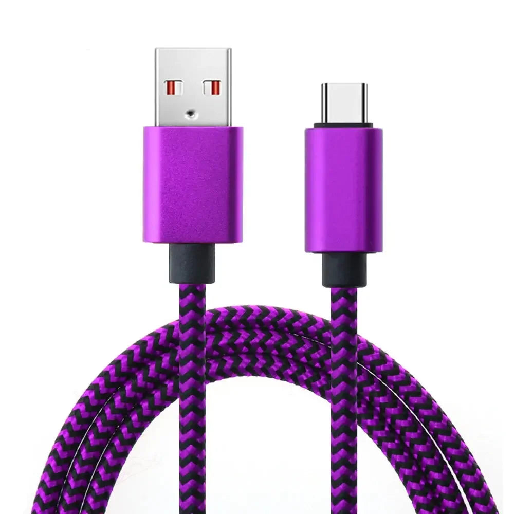 USB Type C Cable Date Sync 2.4A Fast 1M 2M 3M Charging Nylon Braided Wire Charger Cable For Samsung Huawei Android Mobile Phone - JustUsRacers