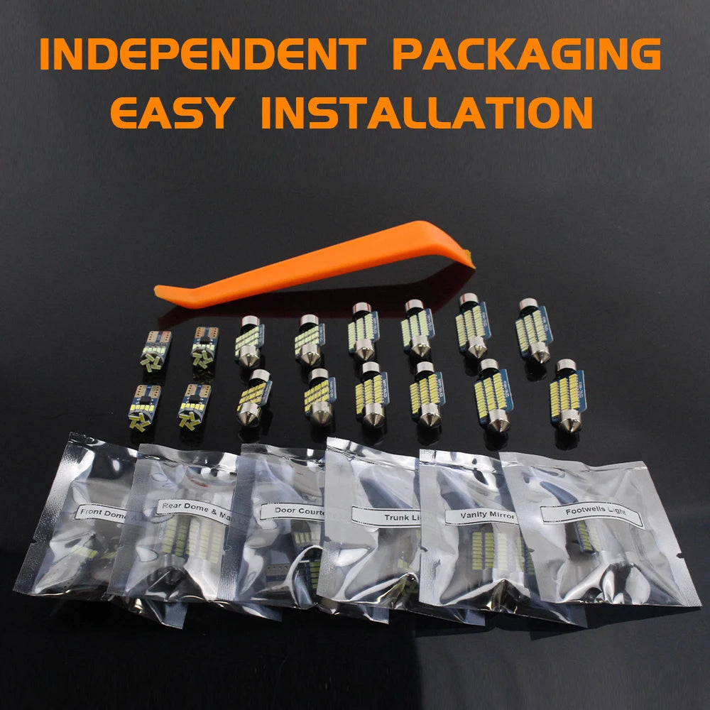 BMW LED Interior Light Bulbs - Set of 10. Fits E36, E46, E90, E91, E92, E93, F30, F31, F34. Replacement for fog lights and ma