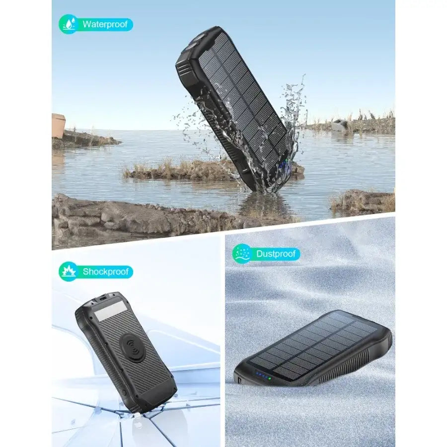 Portable Solar Power Bank 33500mAh with Flashlight - JustUsRacers