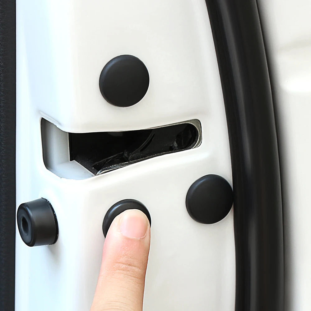 White door with button, illustrating use of car door lock screw cover.

(Note that this alt text is very terse and may not fu