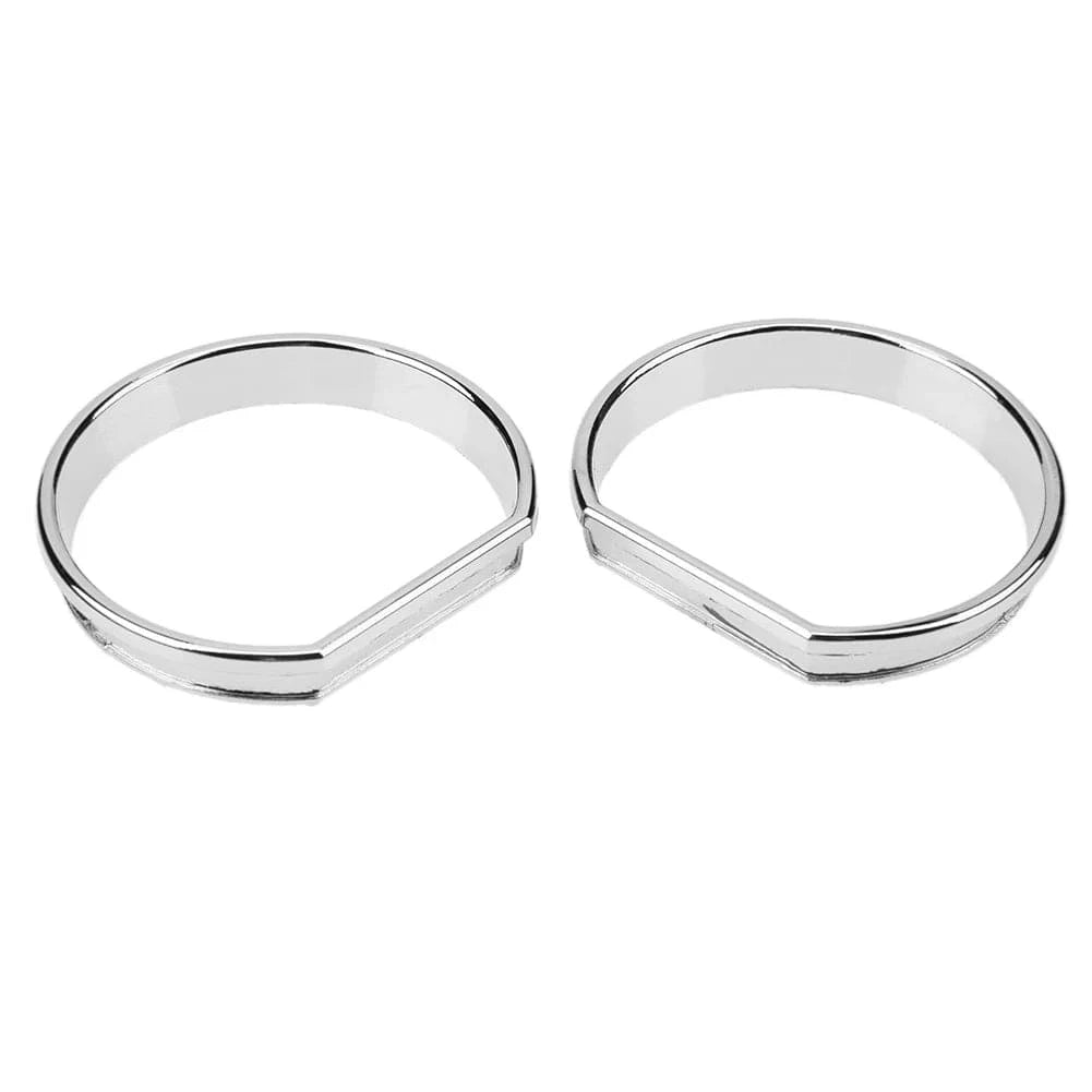 4PCS Chrome Gauge Dash Dial Rings Bezel Trim Speedometer AC for BMW E46 Dashboard Decoration Car Styling Cover Car Accessories - JustUsRacers