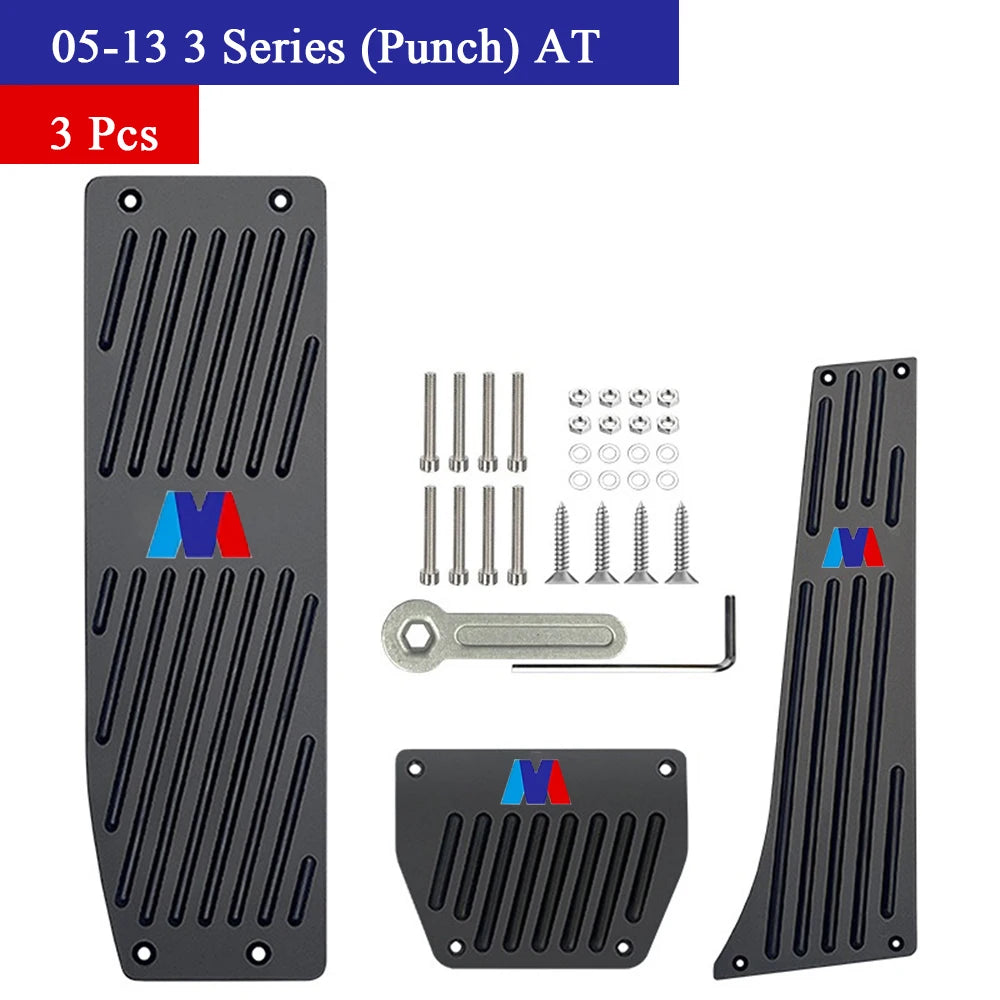 BMW Foot Pedal Covers Stainless Steel Rubber Anti-Slip Pedals - JustUsRacers