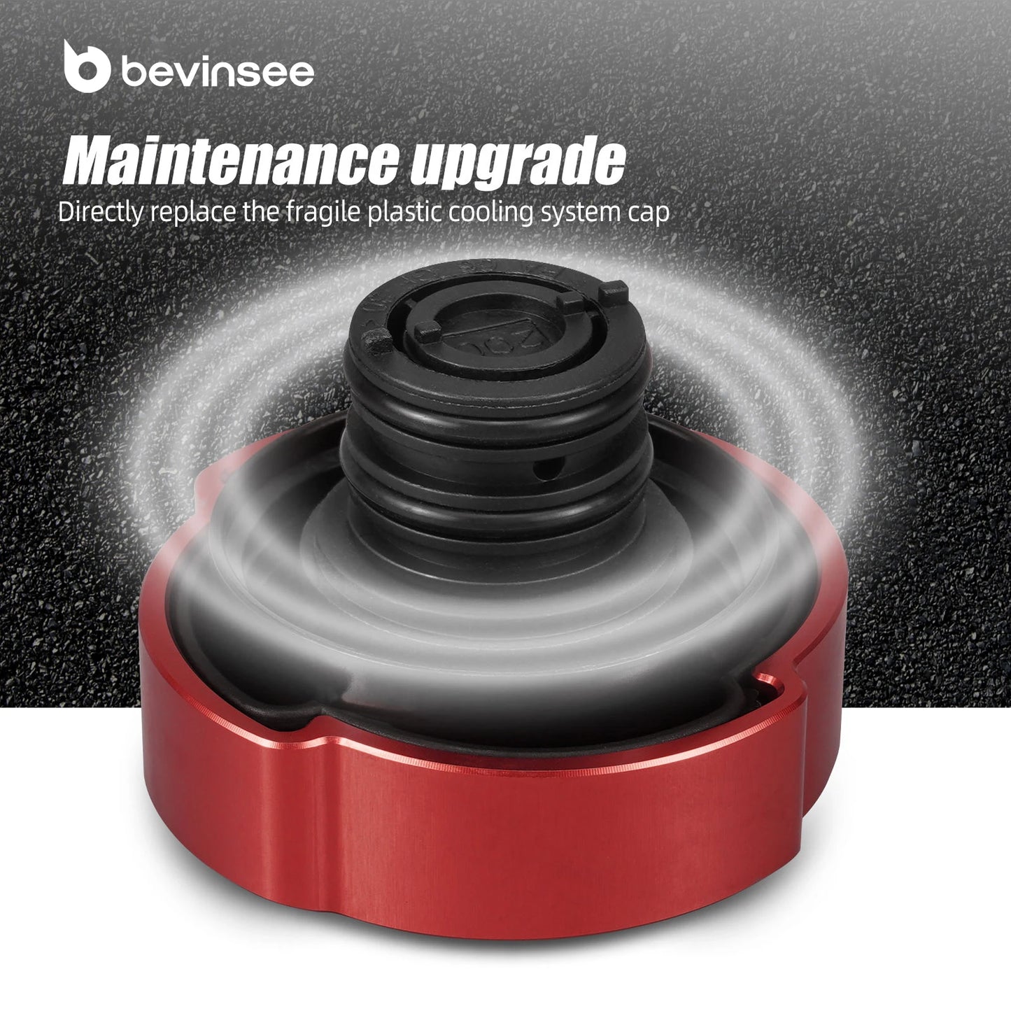 CNC aluminum expansion tank cap for BMW E46 E36 engines, enhancing cooling system performance in upgraded models.