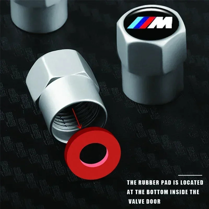 Set of 4 BMW M Logo tire valve stem caps for E36 and E46 models. Authentic BMW accessory to enhance your vehicle's appearance