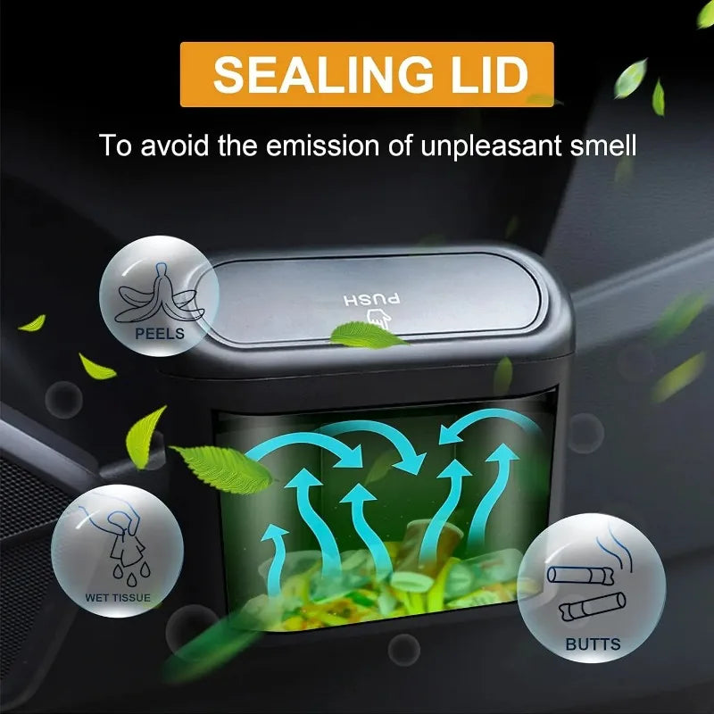 Hanging Car Trash Can with Lid - JustUsRacers