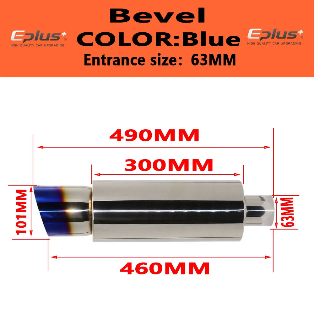 EPLUS Universal Car Exhaust Straight Muffler Tail Pipe - JustUsRacers