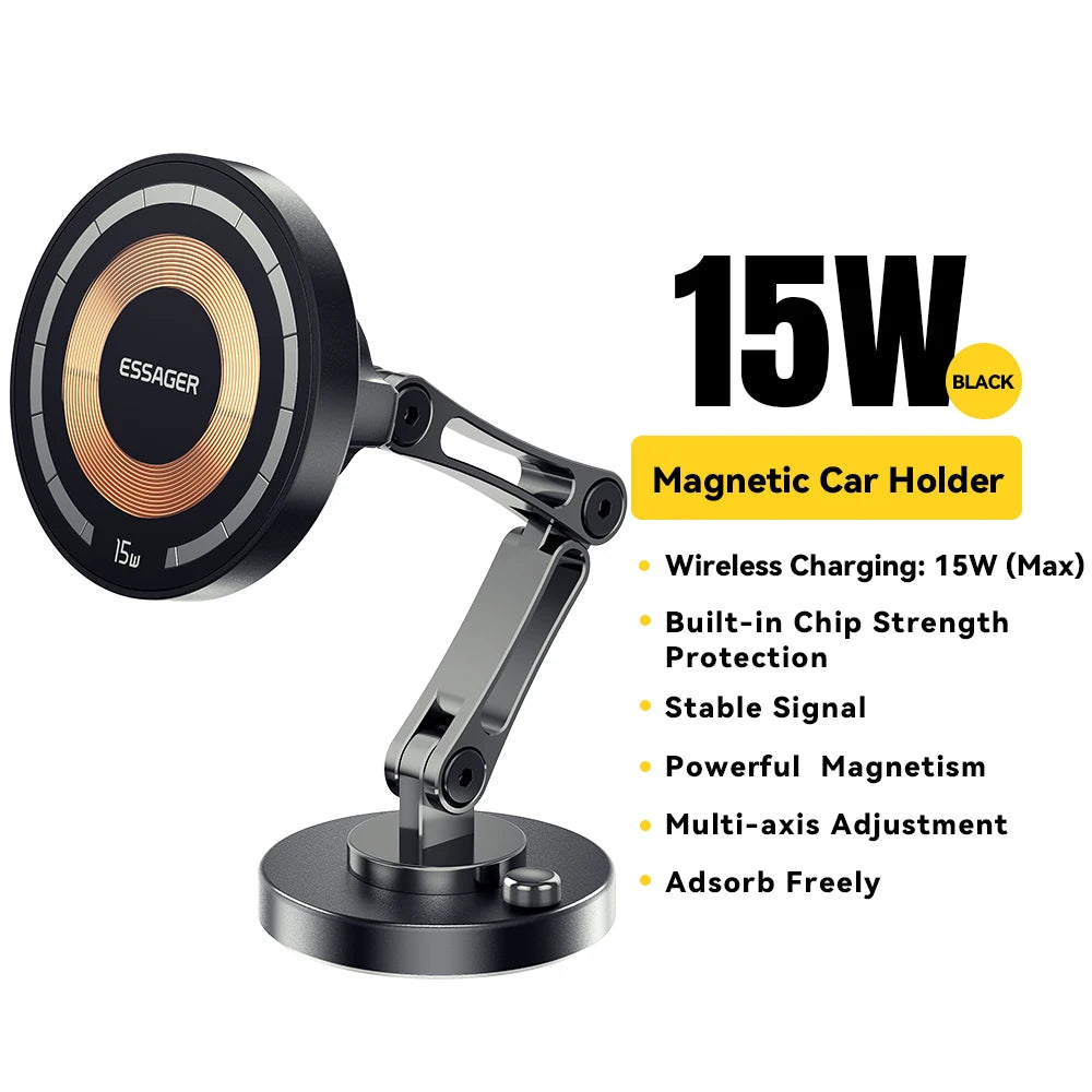 Essager 15W Magnetic Wireless Car Phone Holder - JustUsRacers