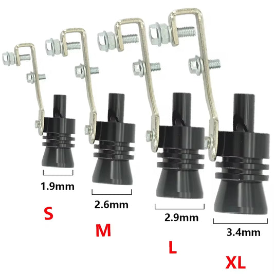 Four Universal Turbo Whistle Muffler Inserts for customized car exhaust sound.