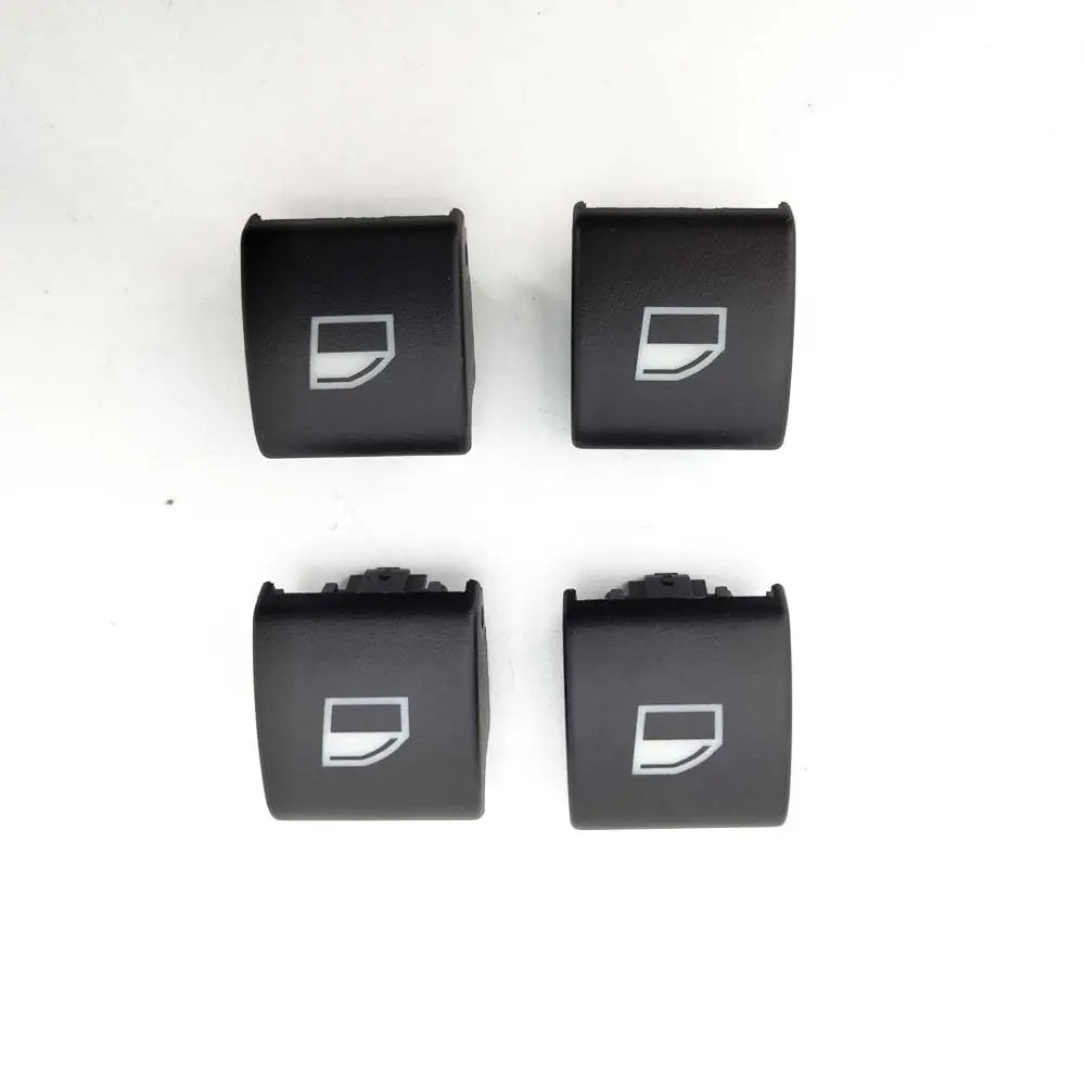 Set of 4 black door handle button caps for BMW E46 models (323i, 325i, 330i, M3).