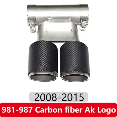 Carbon fiber Dual Outlet Exhaust Tip for Porsche Cayman and Boxster models (987/981/718) from 2009-2024.