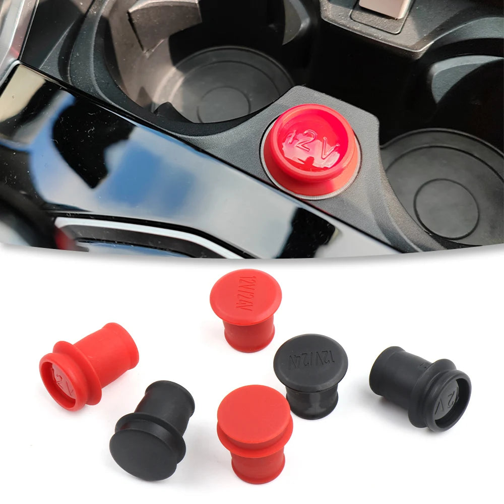 Red-black Universal Cigarette Lighter with detachable dust plugs.