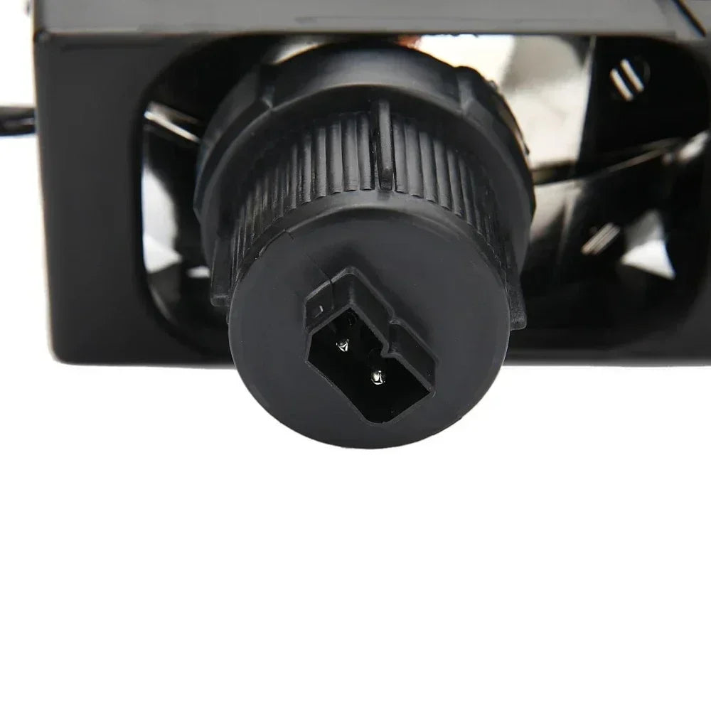 "Black connector for BMW E36 M3 fog lights on white background (pair, no bulbs included)."