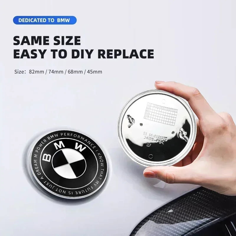 BMW emblem set of 7, includes buttons in various sizes from 45mm to 82mm.