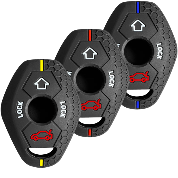 Three pack of six-sided hex nuts in various sizes for mechanical projects or DIY applications.